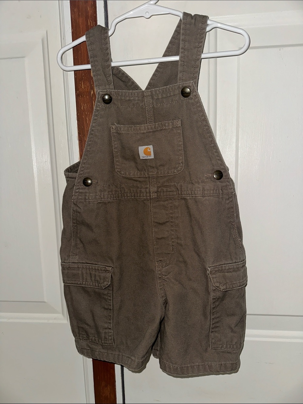 Carhartt Brown Shortalls with Front Bib Pocket